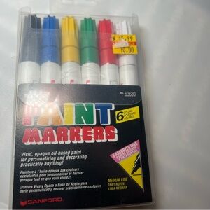 63630 PX-20 Oil-Based Paint Marker, Medium Line Assorted Colors, 6-Count